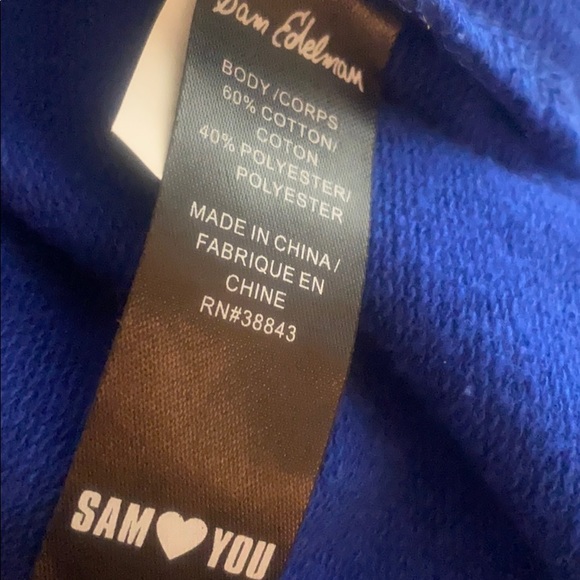 Sam Edelman Blue Cross Back Hoodie Sweater - Picture 11 of 11